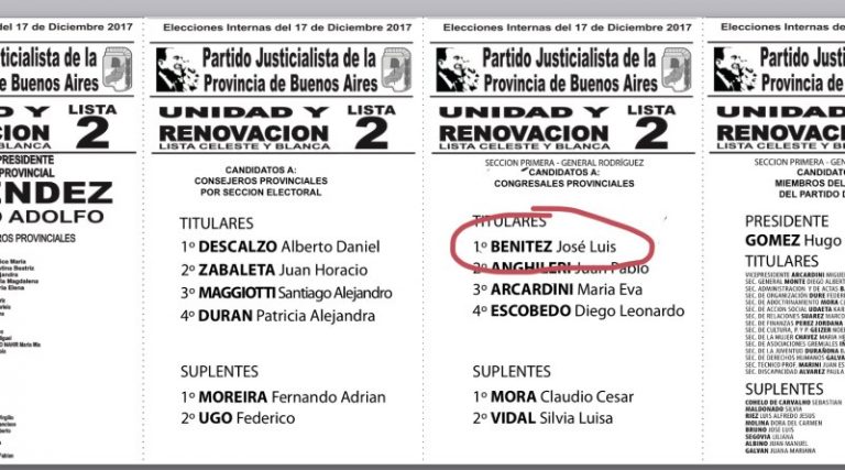 José Luis Benitez Congresal por Gral. Rodriguez