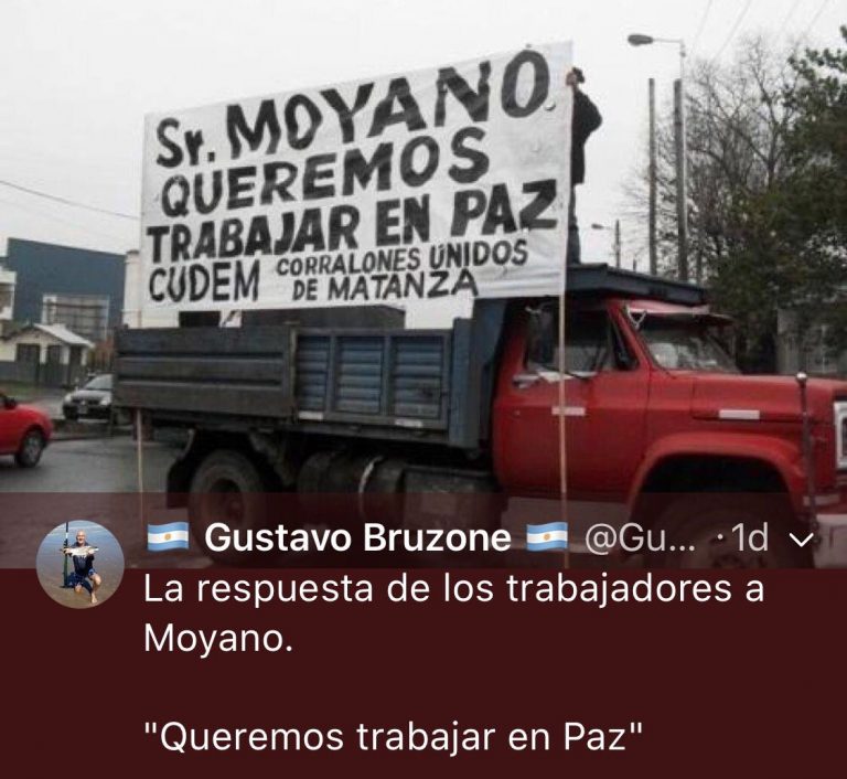 Los camioneros de la Matanza en contra del Paro de Moyano