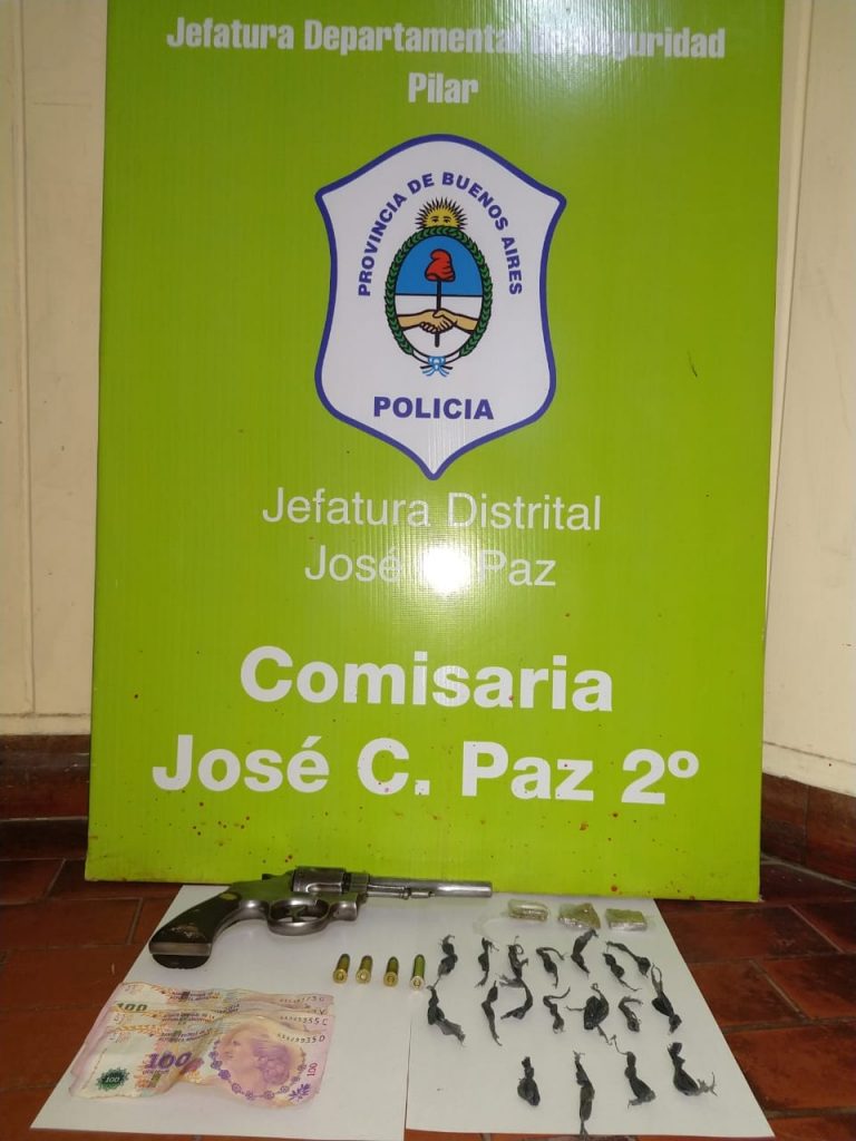 Joven detenido por portación de arma, droga e intento de fuga