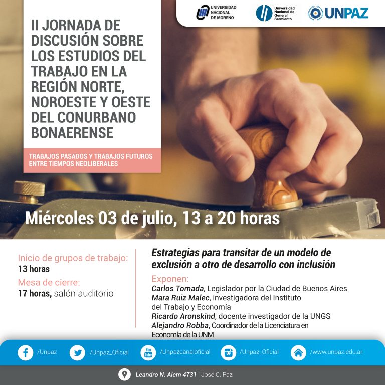 II Jornada de Discusión sobre Estudios del Trabajo en la UNPAZ