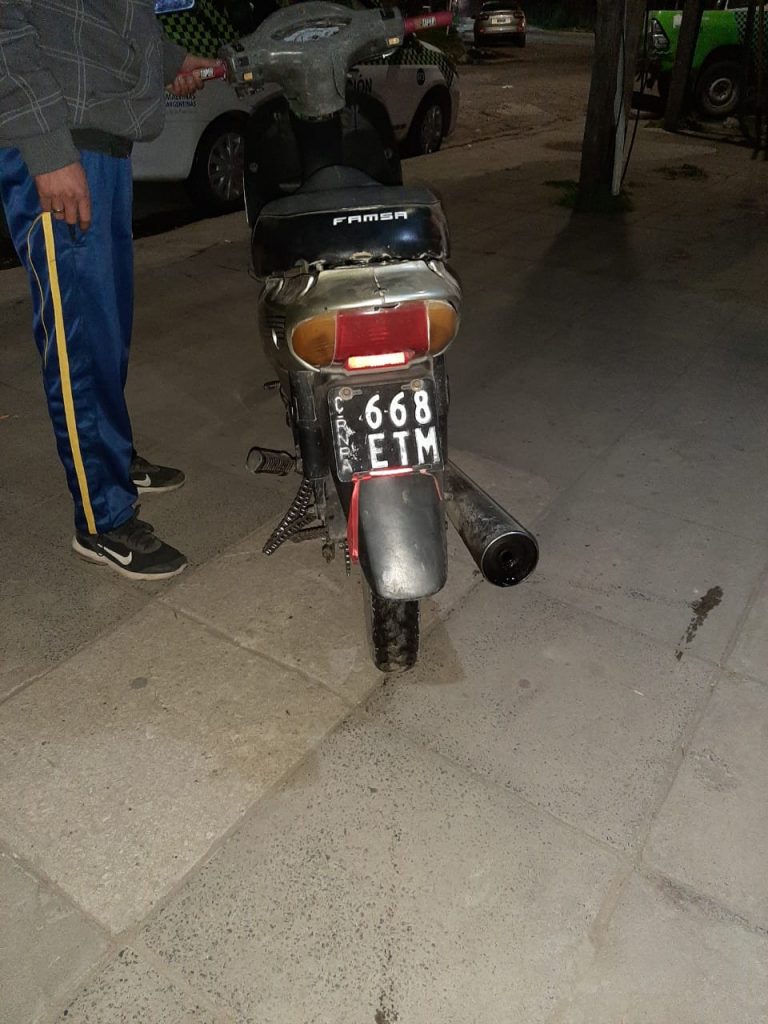 Motovehículo sin documentación