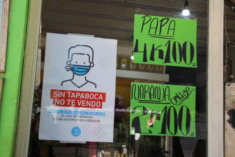 San Miguel: “Sin tapaboca no te vendo”, la campaña de los comerciantes contra el coronavirus
