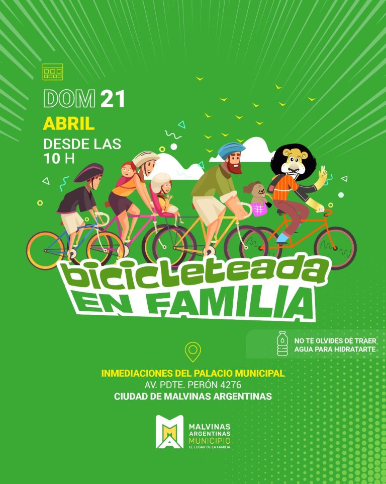 Llega la 2da edición de “Bicicleteada en familia”, a Malvinas Argentinas