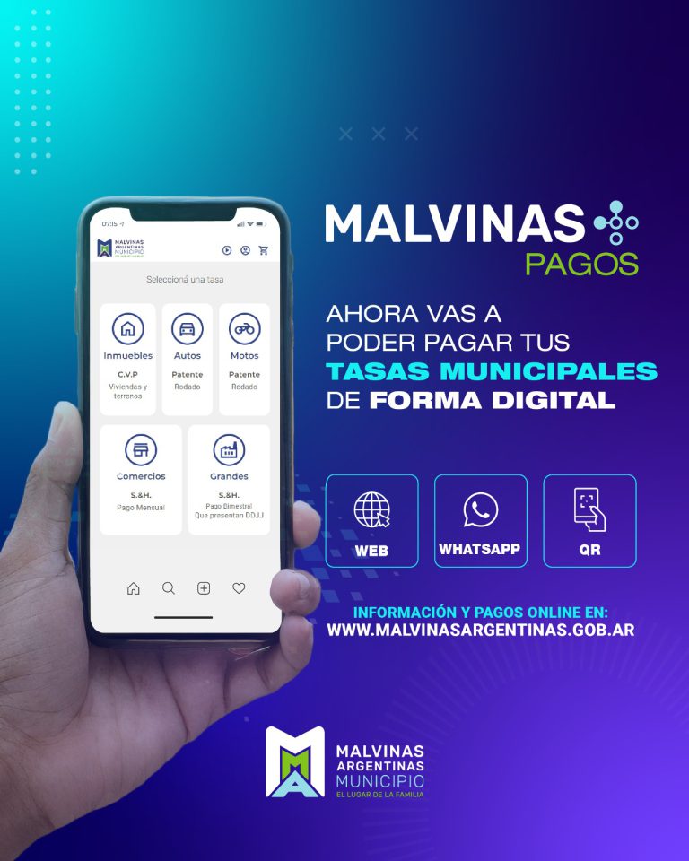 Se podrán pagar las tasas municipales en Malvinas Argentinas de forma digital