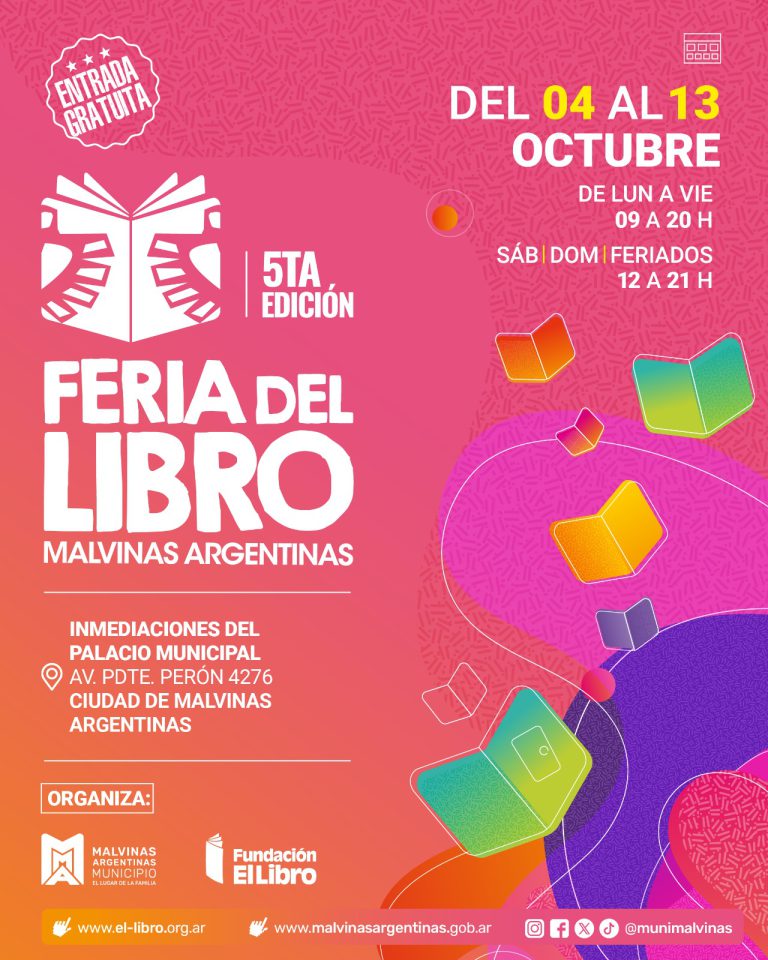 Se viene la 5ta edición de la “Feria del Libro Malvinas Argentinas”