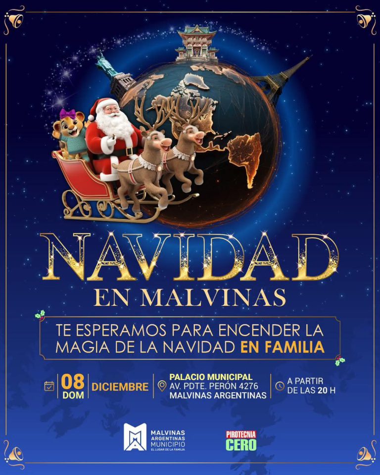 Se enciende la navidad en Malvinas Argentinas