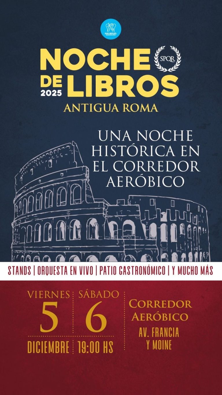 Ambientada en la antigua Roma, se viene la Noche de Libros en San Miguel